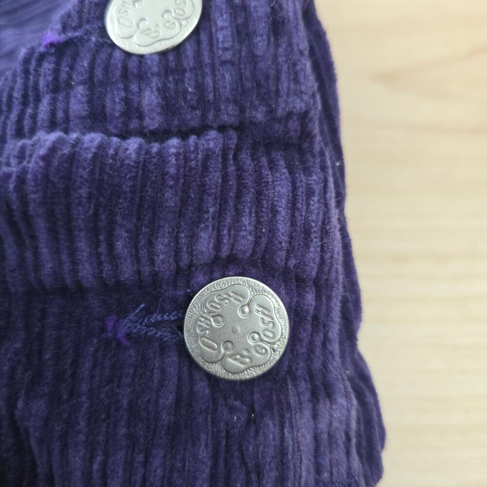 Vintage Oshkosh Bgosh Kids Purple Corduroy Overall Size 5 Made in Honduras - Picture 3 of 9